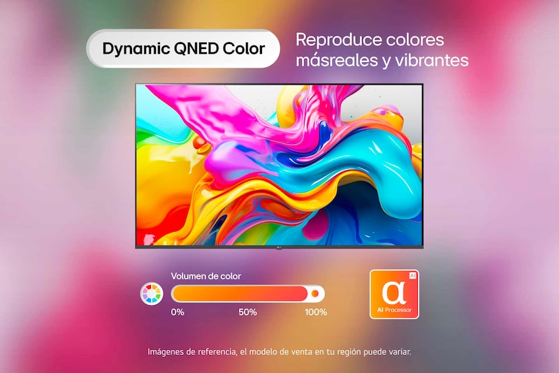 LG QNED evo AI QNED85 Mini LED with AI Picture Pro and Dynamic Tone Mapping Pro shows an underwater scene of a sea turtle swimming above coral and fish, as AI recognizes and upscales each frame to 4K resolution.